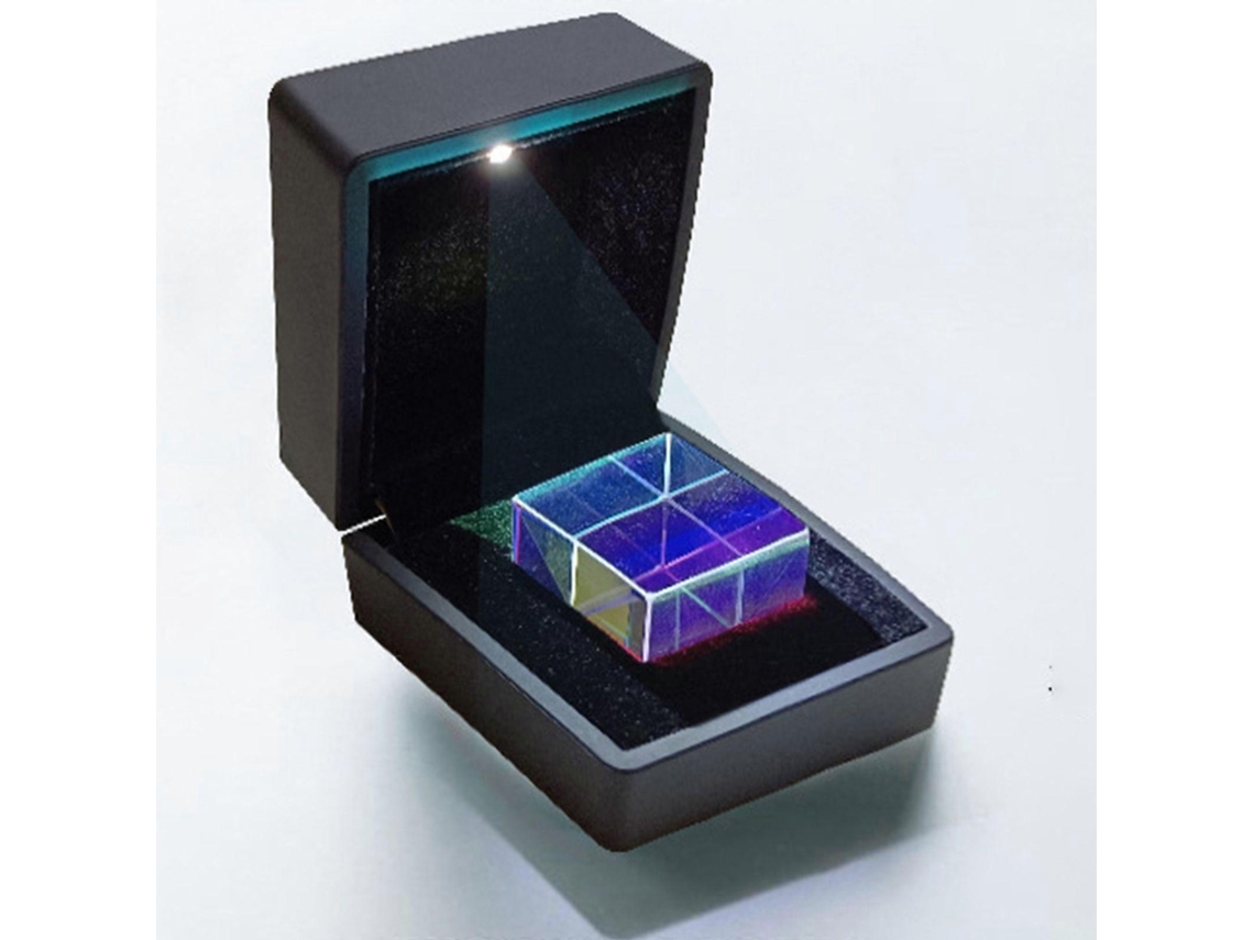 Prisma de cristal óptico cúbico, prisma de cristal óptico K9 brillante de seis caras, prisma de vitral con caja de regalo