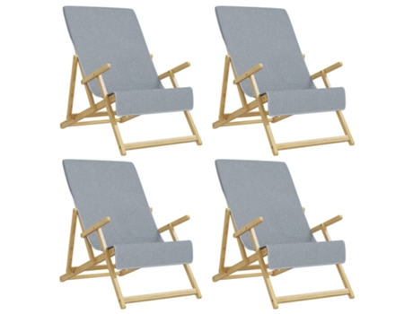 vidaXL Toallas de playa 4 uds tela gris 400 g/m² 60x135 cm