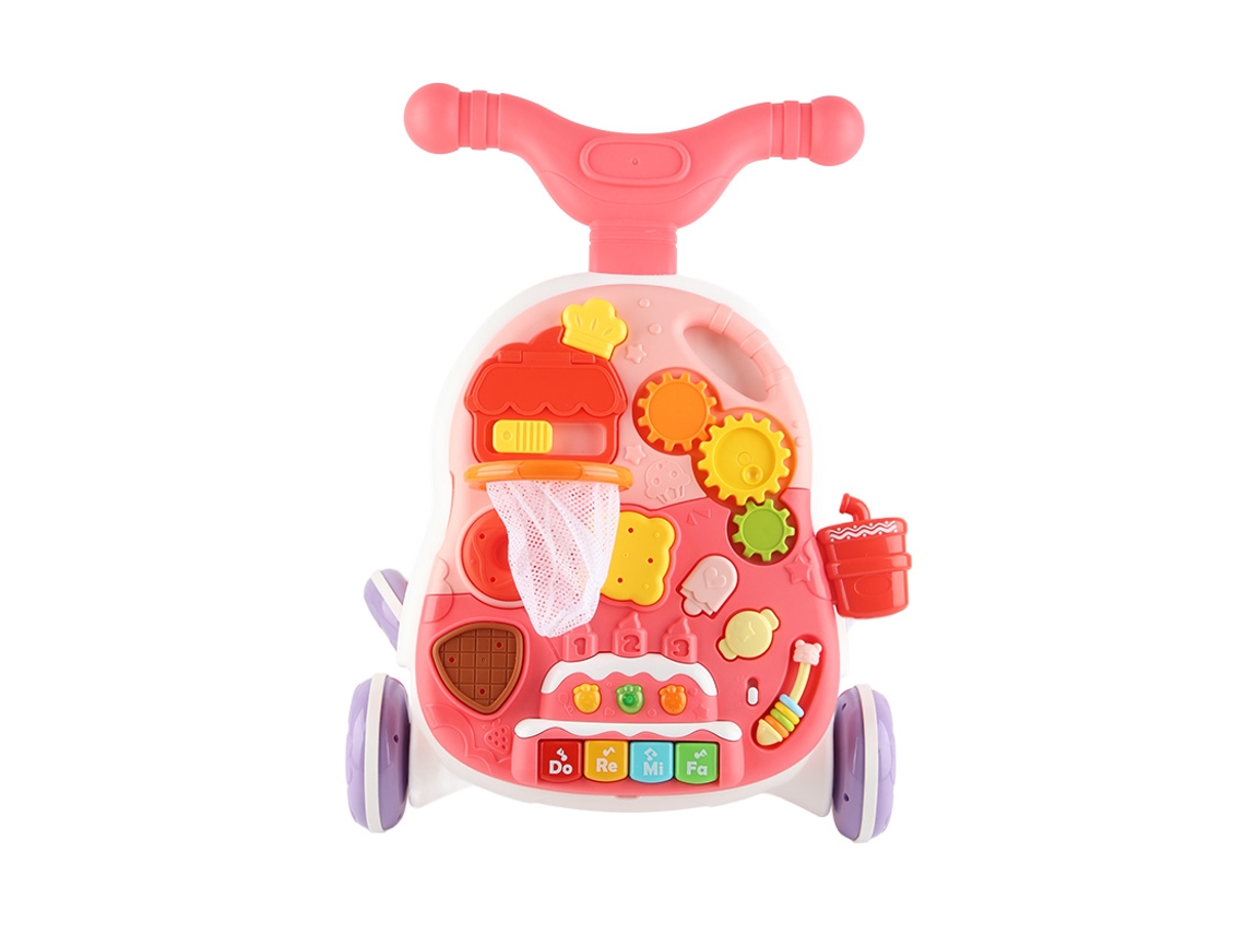 Andador/cochecito 2 En 1 Para Bebé Con Sistema Antivuelco Mediante Botón Y Centro De Actividades Musicales.