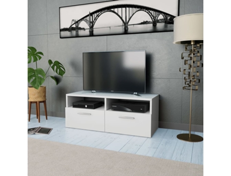 MAISON EXCLUSIVE Mueble para televisión madera contrachapada blanco 95x35x36 cm