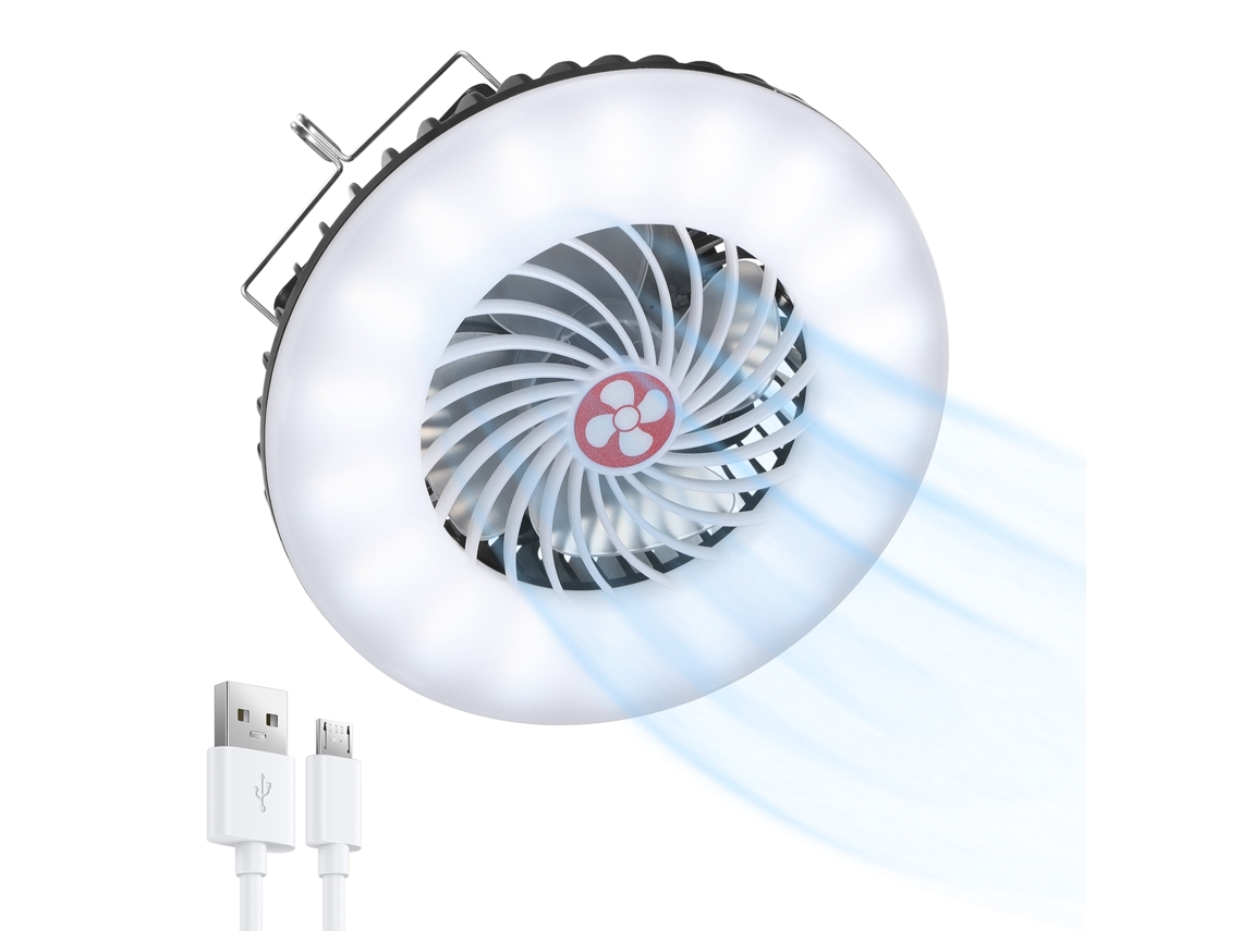 Linterna Portátil De Camping Con Ventilador Solar, Luz Led Recargable Por Usb Para Tienda De Campaña, Uso De Emergencia Al Aire Libre.