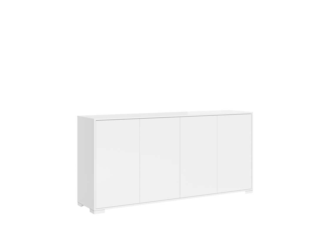 Aparador con 4 Puertas 172x40x83 cm Lumina Blanco Brillo