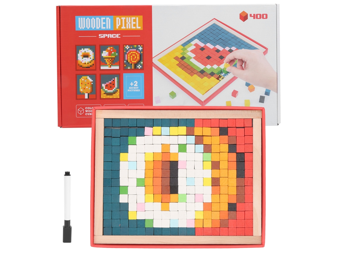 Ats-puzzle De Mosaico De Madera Para Niños Niñas Bloques De Construcción Juguete Educatsivo Colorido Regalo