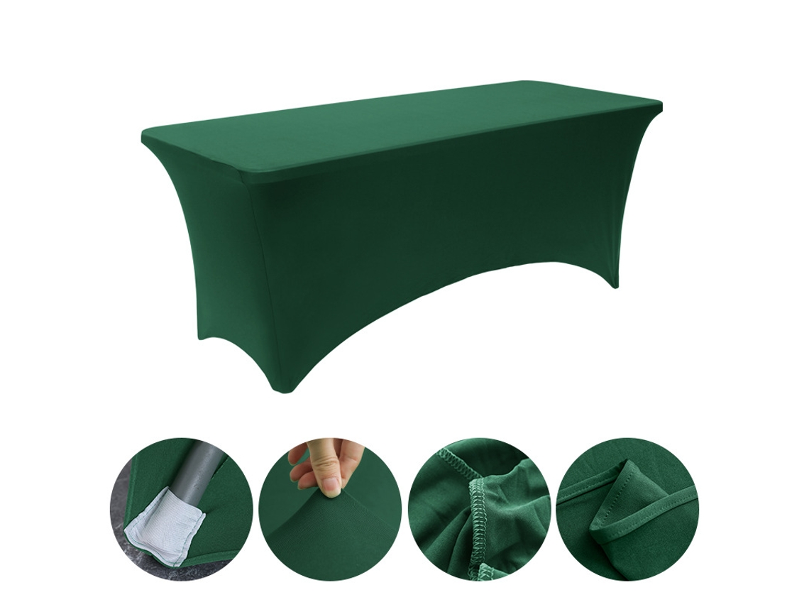 Mantel Rectangular Elástico De Spandex Para Bodas, Banquetes Y Fiestas (verde Oscuro/122x75x75cm) Gertiz