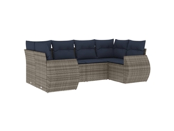 Maison Exclusive - Conjunto De Sofá De Jardín De 6 Piezas Con Cojines, Poliratán Gris