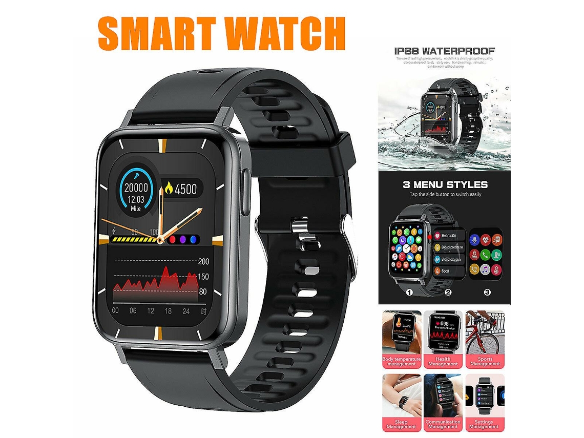 Reloj inteligente Bluetooth resistente al agua con monitor de actividad física, monitorización de frecuencia cardíaca y oxígeno en sangre. Ly Ebike