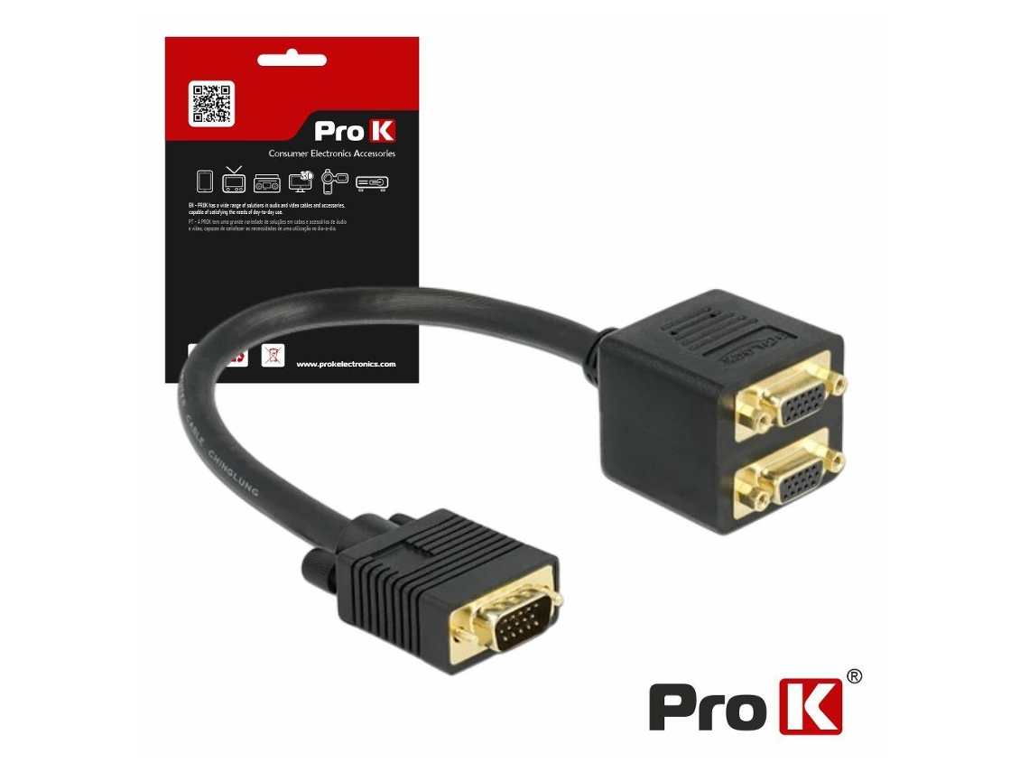 Cable Vga Profesional M/h/h Chapado En Oro PRO K