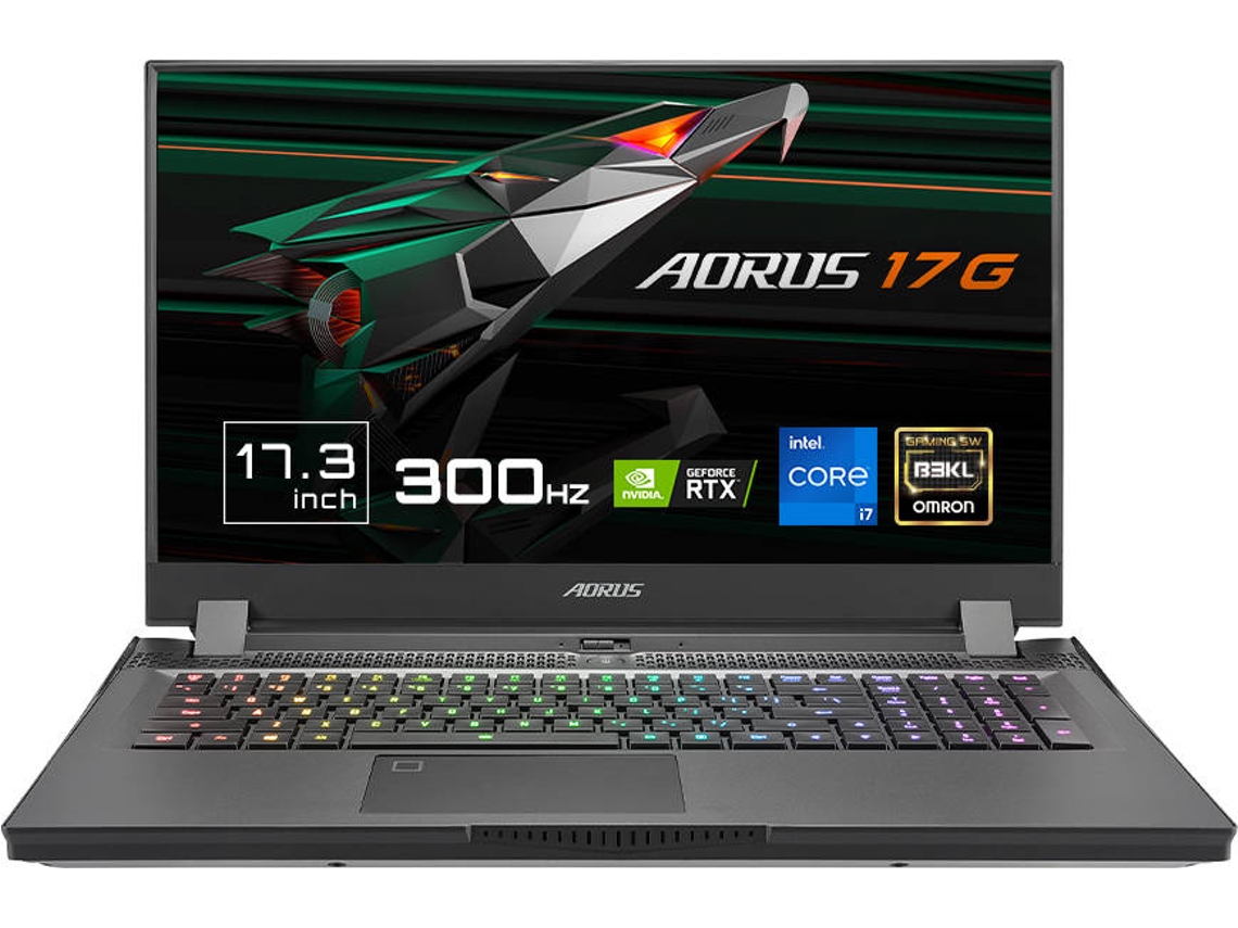 Gigabyte Portatil Aorus 17g xd73es345shi711800h32gbssd 512gb17.3 300hz fhdvgartx3070q8gbno oddw10home negro gaming xd73es345sh intel core i711800h 3070 32 512 ssd 17.3 32gb 512gb 17“