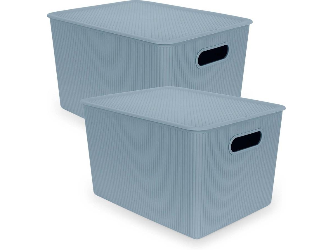 Juego 2 Cestas TATAY Baobab 22L (Azul - Plástico PP05 - 38.5 x 29.4 x 23 cm)