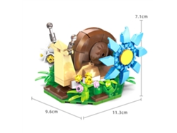 Bloques de construcción de animales e insectos: mariposa, mantis religiosa, caracol, abeja y plantas. Juguetes educativos para niños. Viewleaf.