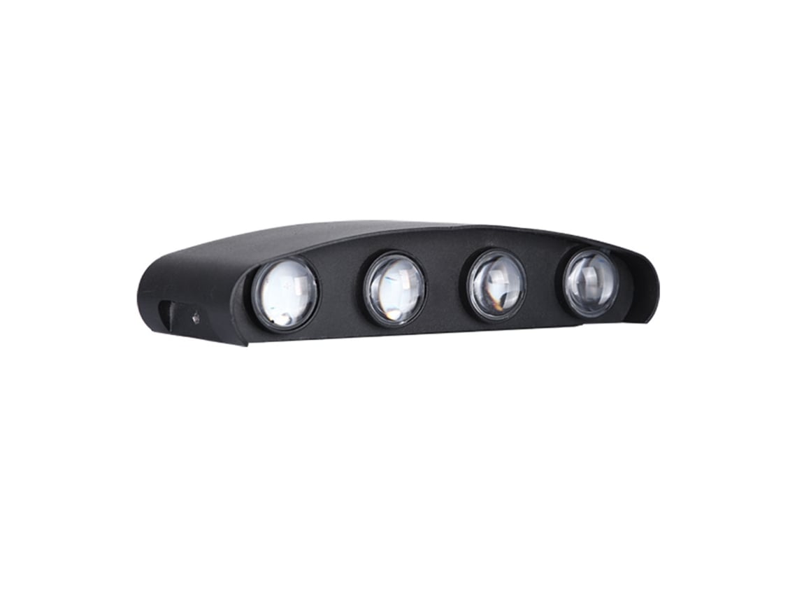 2026-lámparas De Pared Led 8w 4000k Marco Negro 8 Perlas Ip65 Impermeable Para Dormitorio Oficina Hotel
