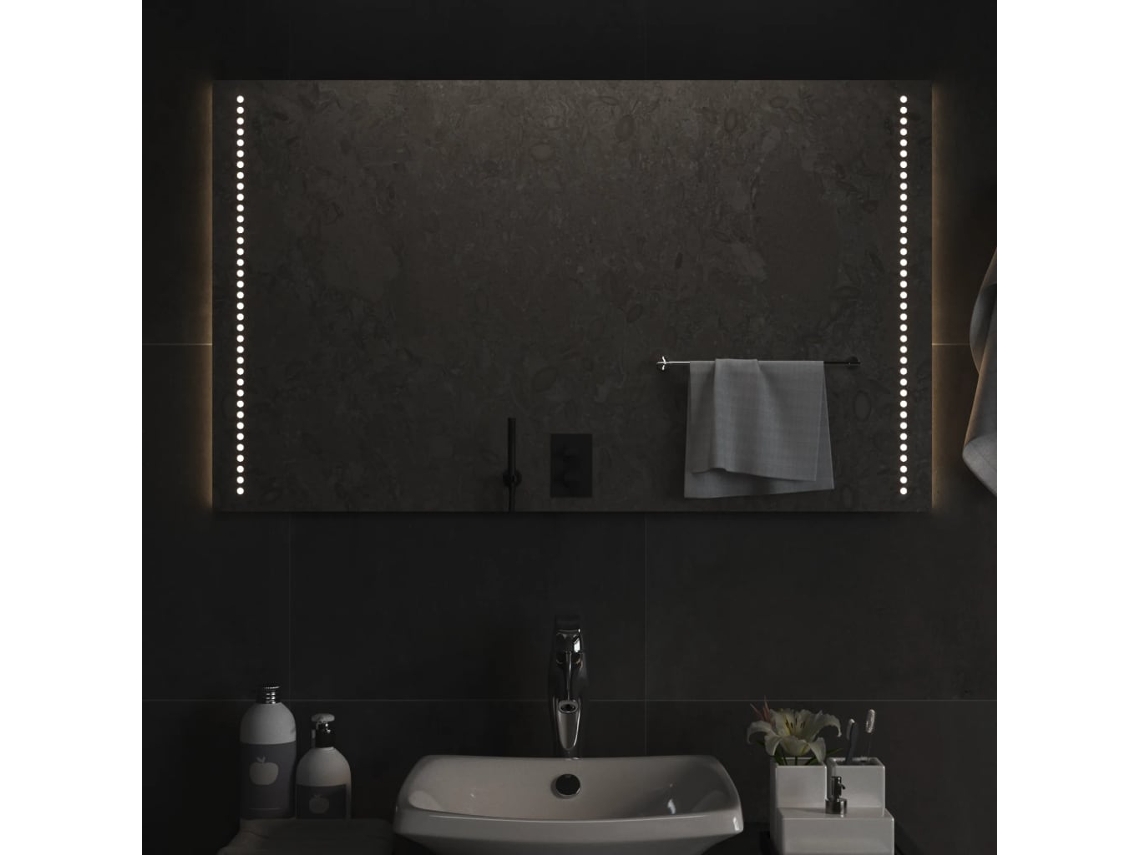Espejo de Pared para Baño con Luces Led 100 x 60 cm