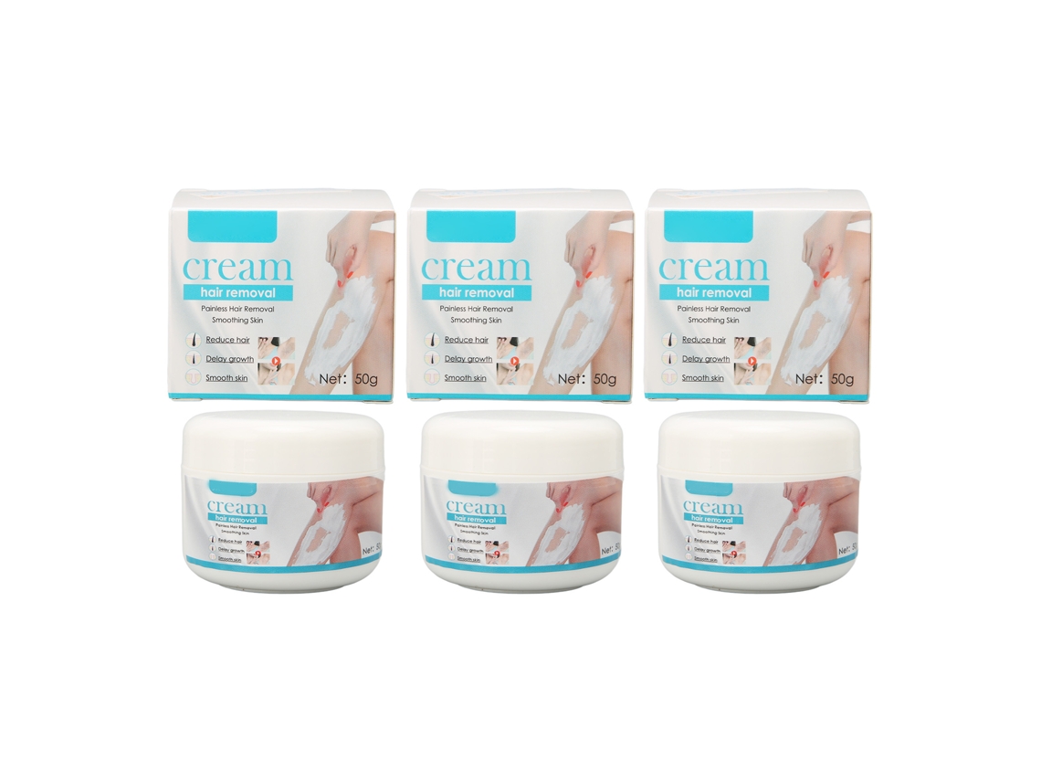 Crema Depilatoria Suave Y Sin Dolor Para Cara, Brazos, Piernas, Espalda, Axilas Y Bikini - 3 Cajas