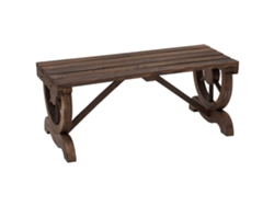 Banco de jardín de madera resistente a la intemperie, 98 x 50 x 39,5 cm, banco de jardín rústico, duradero y elegante.