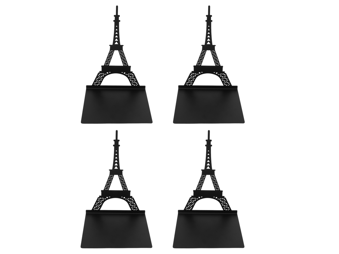 4 Piezas Soportes De Libros Estilo Arquitectónico Negros Antideslizantes Para Libros Cd Dvd Torre