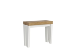 Consolas Spimbo Mix Small Extensible hasta 196 cm ITAMOBY (90 x 40 x 77 cm - Paneles de Melamina - Fresno Blanco-Roble Natural)
