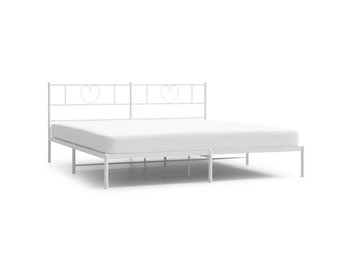 Maison Exclusive - Estructura Cama Sin Colchón Con Cabecero Metal Blanco 193x203cm