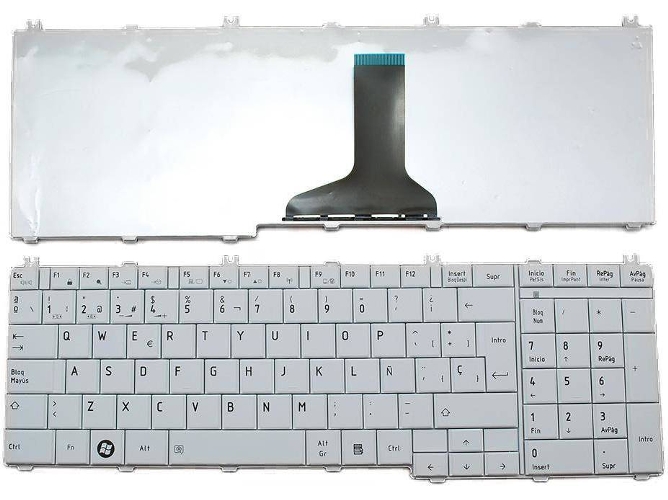 Teclado para Portátil Toshiba Satellite C650 C660 L650 L670 L675 L675D Blanco