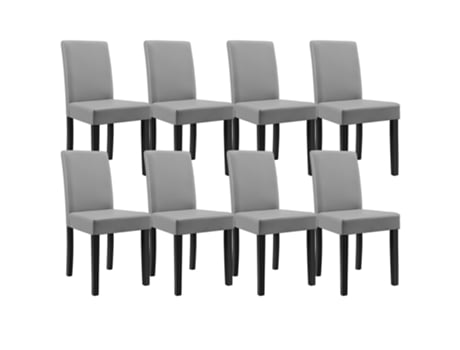 Juego de Sillas de Comedor [EN.CASA] (8 Un - Gris Claro - 90x42x48 cm - Cuero SintÁÂÁÂÁÂÁ©tico)