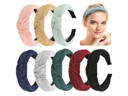 8 Diademas Gruesas Para Mujer, Diadema Turbante Con Nudo Cruzado, Accesorios Elásticos Para El Cabello Para Mujeres Y Niñas.