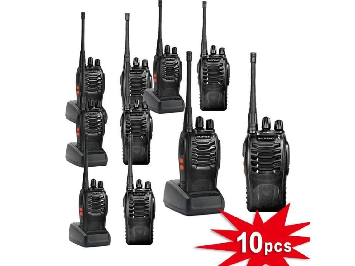 10 piezas Walkie Talkie Baofeng Bf-888S UHF 400-470Mhz Radio 2 vías 16Ch 5W