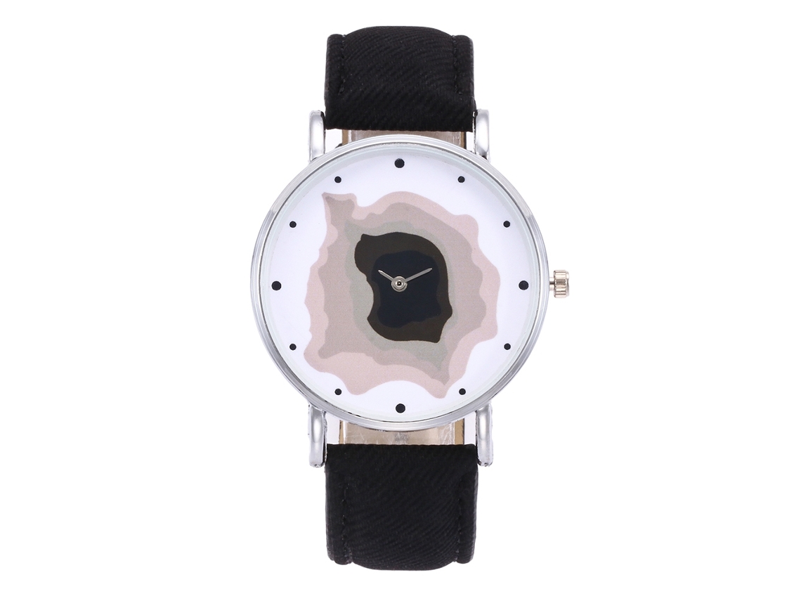 Reloj De Pulsera Zhoulianfa Denim Para Hombre Y Mujer, Correa De Cuarzo, Esfera Redonda Negra.