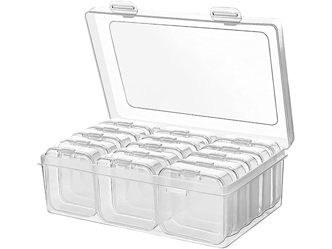 Caixa Organizadora De Plástico Transparente Com Tampa, Ideal Para Guardar Miçangas E Joias, 1 Unidade.