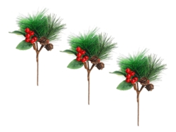 Piezas Artificiales De Navidad, Conos De Pino, Flor De,