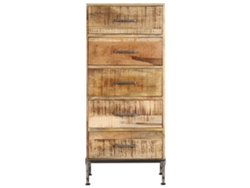 Cómoda De Madera Maciza De Mango 45x35x106 Cm
