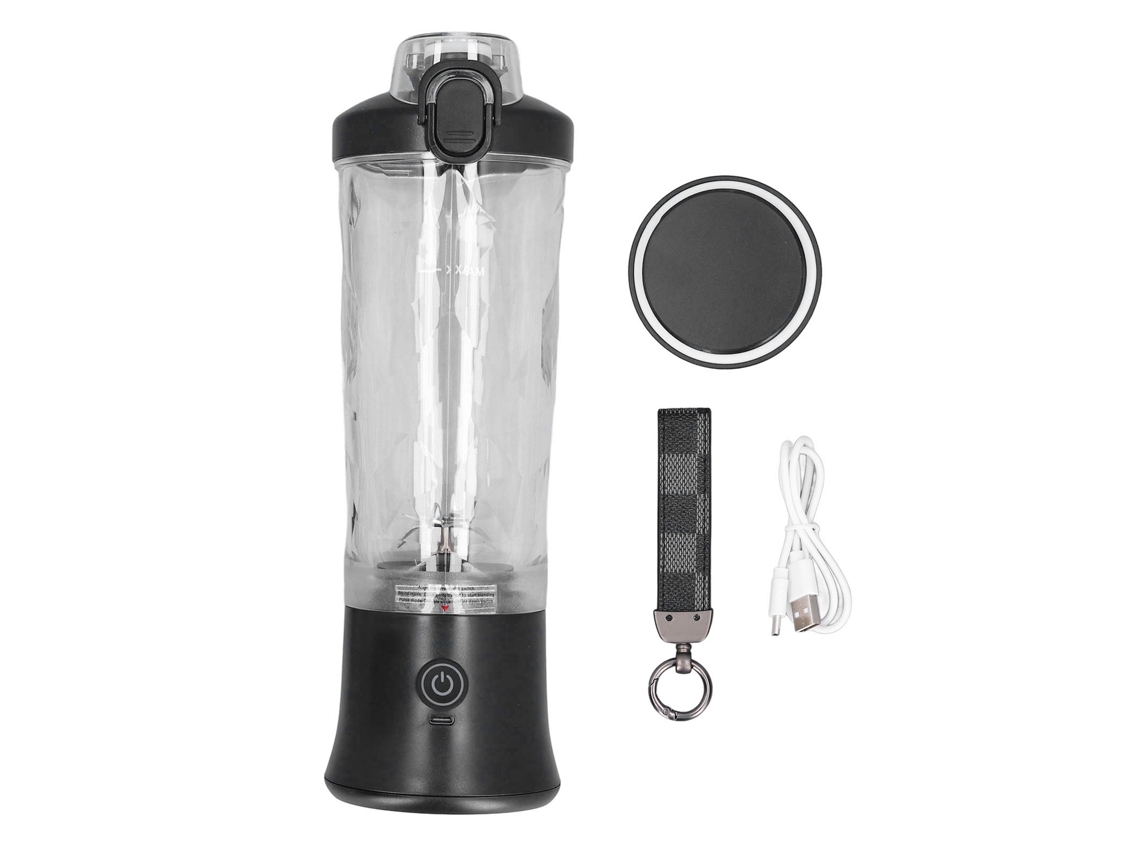 Licuadora Portátil De 150 W, 600 Ml, Recargable Por Usb, 18000 Rpm, Con Cuchillas De Acero Inoxidable Para Viajes - Negra