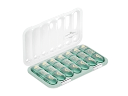Organizador Semanal De Pastillas Chrui 21 Celdas 3 Veces Al Día Sin Bpa (verde Transparente)
