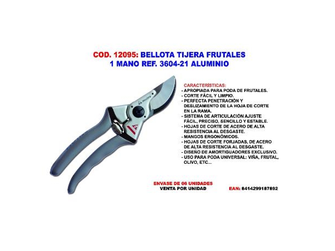 Bellota tijera frutales 1 mano 3604-21 aluminio
