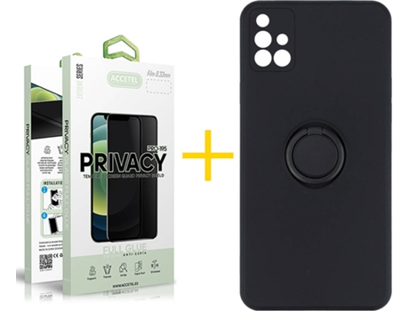 Carcasa + Protector de Pantalla para Samsung Galaxy A71 ACCETEL Negro