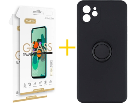 Carcasa + 2 Protectores de Pantalla para iPhone 12 Mini ACCETEL Negro