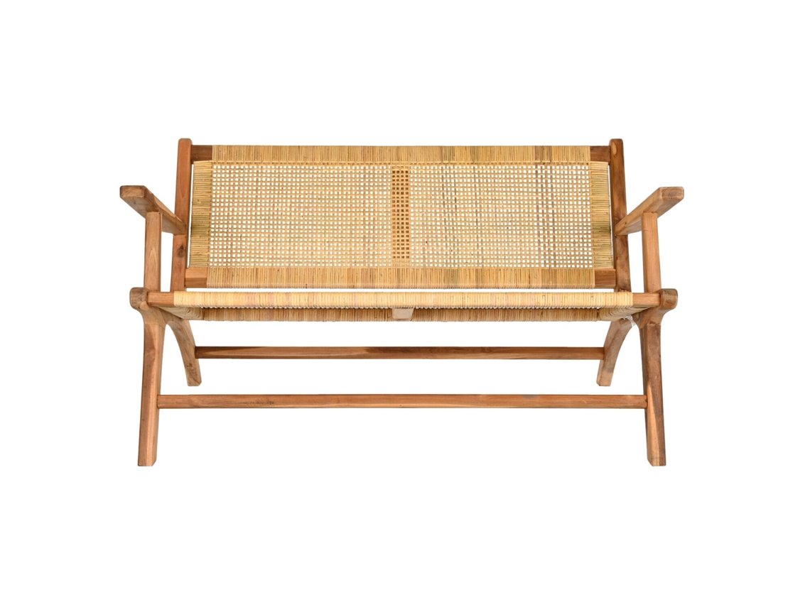 Banco Teca Ratán Marron 120x76x68cm
