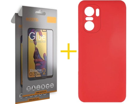 Carcasa + 2 Protectores de Pantalla para Xiaomi MI 11I ACCETEL Rojo