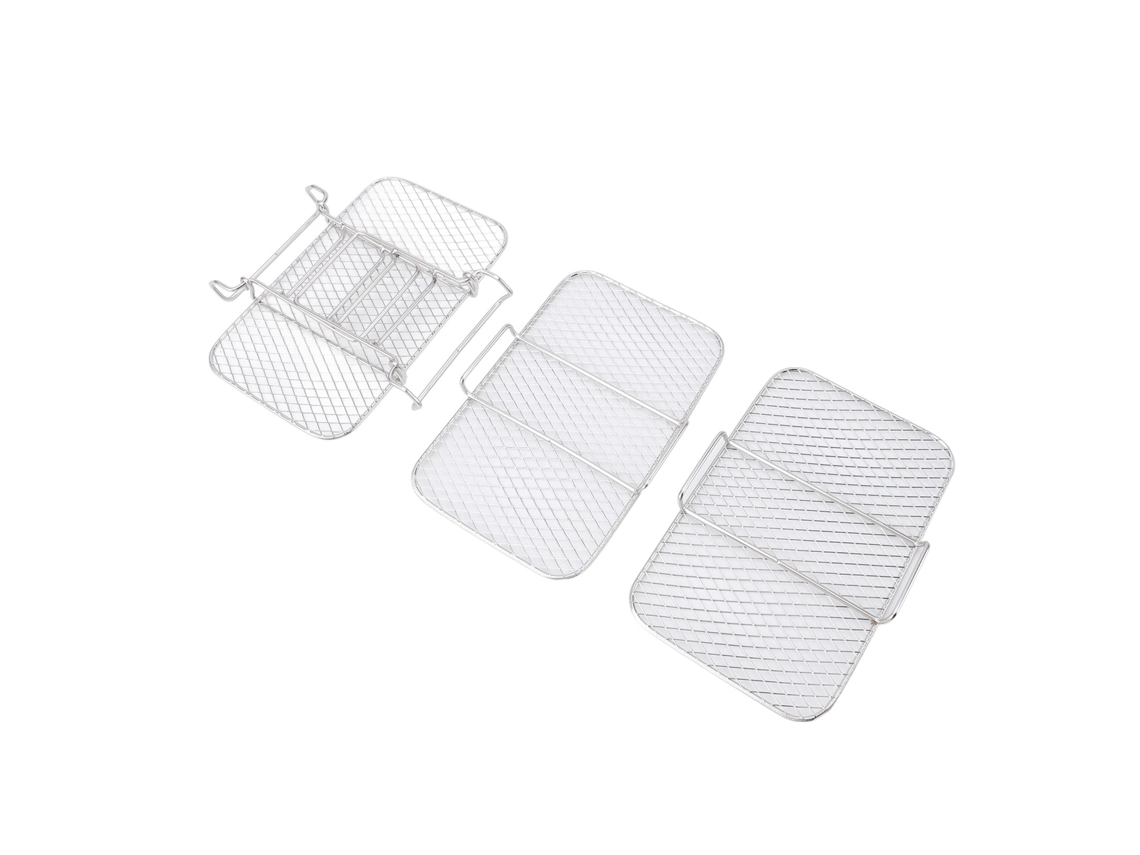 Rejilla para freidora de aire de 3 niveles, apilable, de acero inoxidable 304, deshidratadora, parrilla multicapa desmontable, accesorios