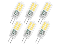 Bombilla Led G4 De 12 V, 3 W, 300 Lúmenes, Luz Blanca Fría De 6000 K, Equivalente A 25 W, Paquete De 6 Unidades.