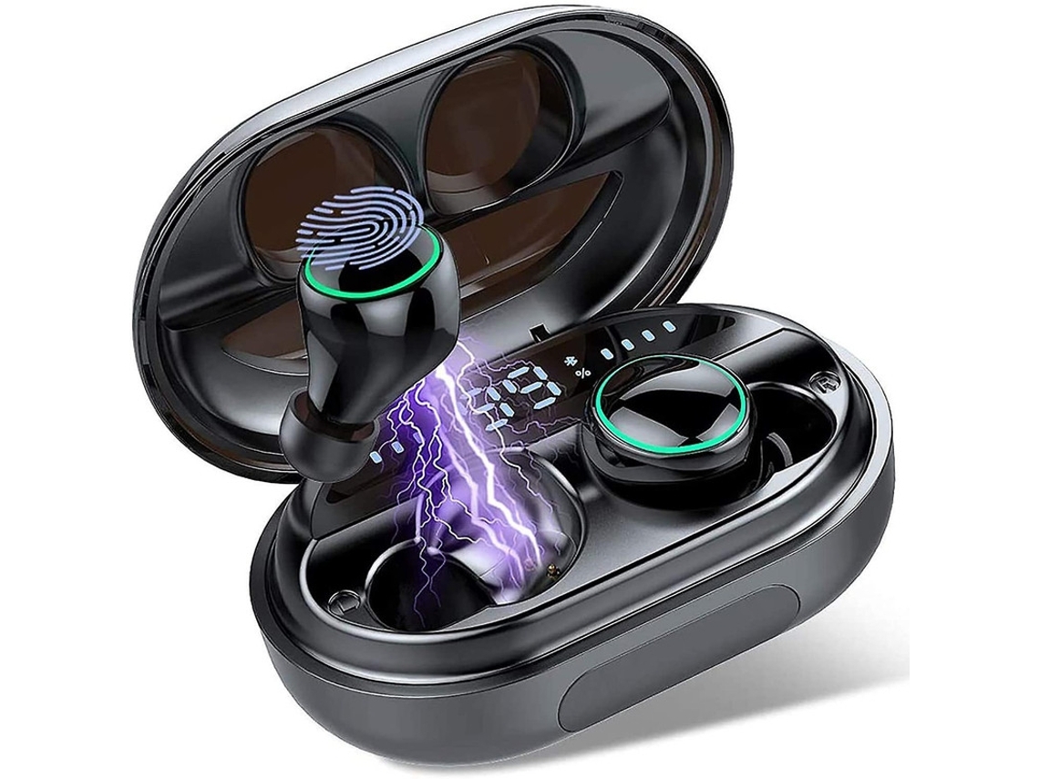 Auriculares Sin Reproducción Estéreo Cvc Pantalla Led YEMAESRE Bluetooth Negro
