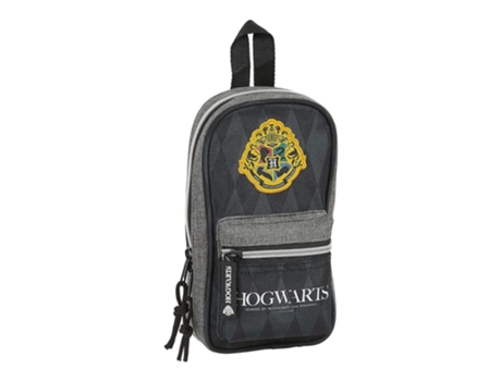 Mochila com Estojo Hogwarts Harry Potter Preto Cinzento