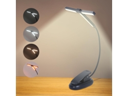 Lámpara de lectura con tres cabezales y clip, recargable, LED, para cama. Nicecee
