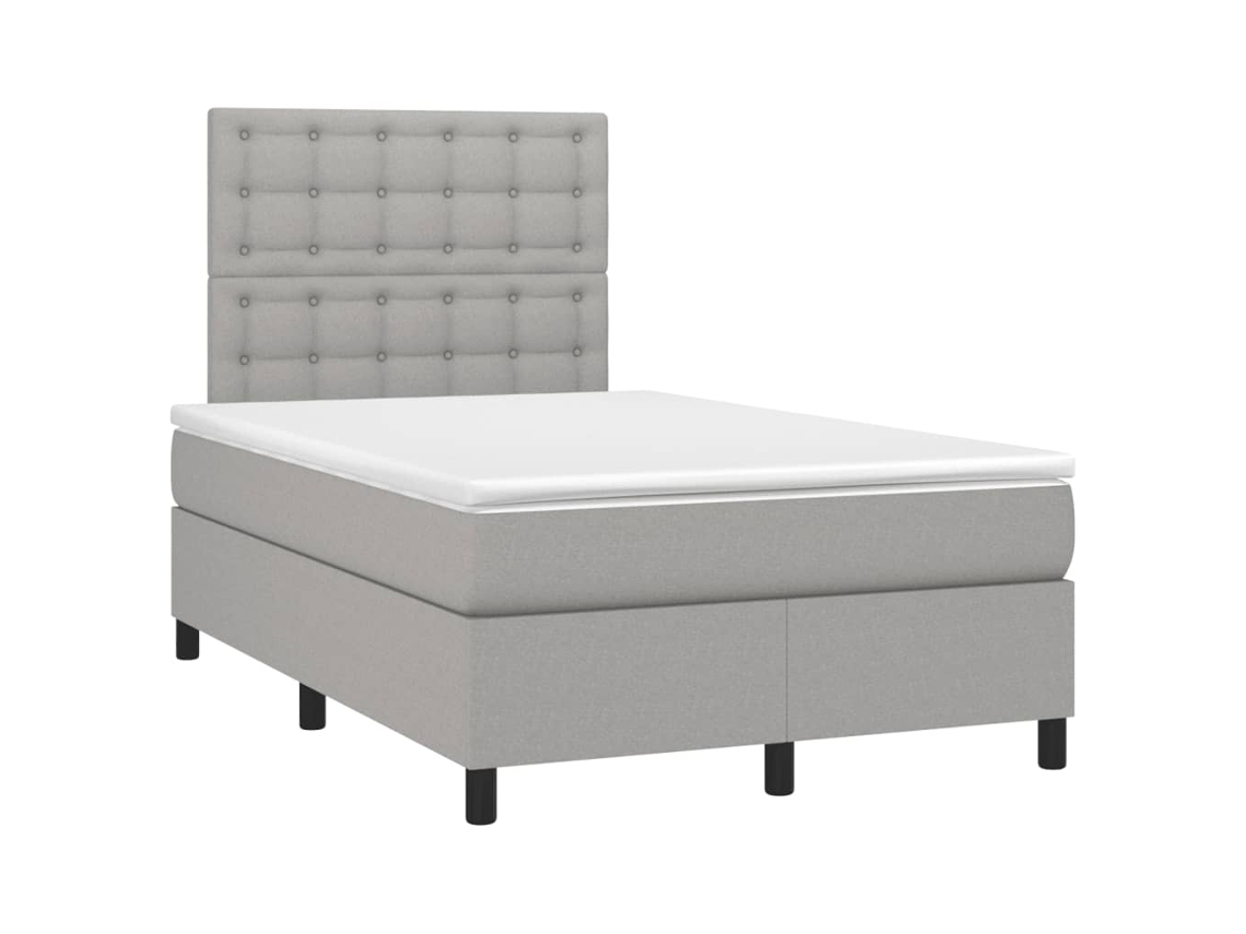 Maison Exclusive - Cama Box Spring Con Colchón Tela Gris Claro 120x190 Cm