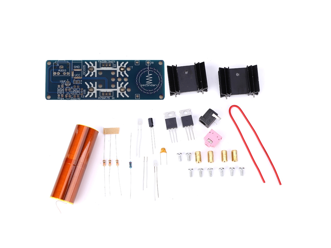 Kit De Bricolaje Mini Bobina Tesla Altavoz De Plasma Módulo Electrónico Dc15-24v 15w
