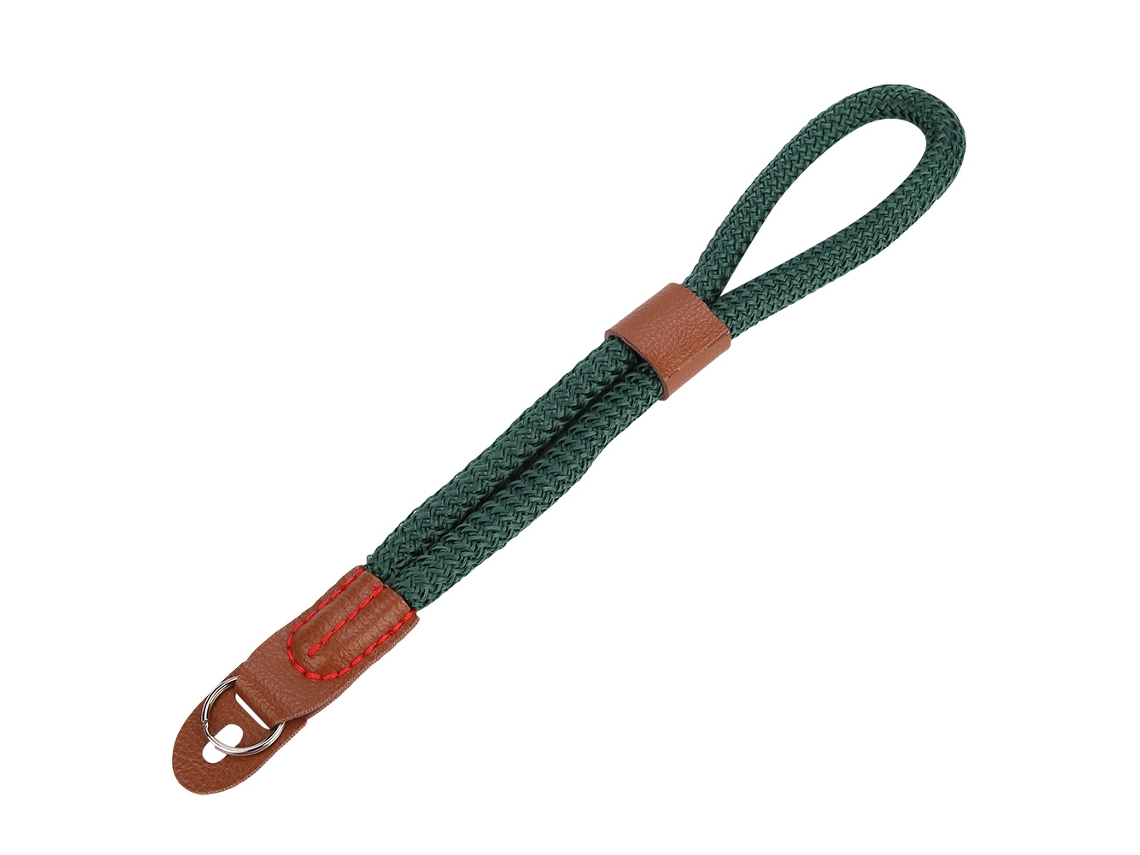 Correa De Muñeca Para Cámara Digital Hecha A Mano Transpirable Con Cuerda Anti-perdida (verde)
