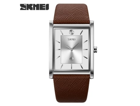 Relojes cuadrados para hombres, reloj de negocios impermeable para hombres con calendario, carcasa plateada y esfera plateada LUUCOZK