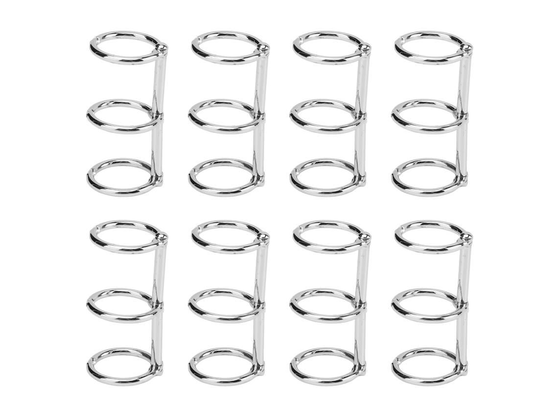 Anillos De Encadenamiento Reutilizables De Metal Electroporado 3 Agujeros Para Cuadernos Diy Hoja Suelta Plata