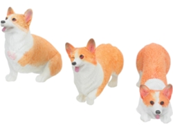 Figuras Miniatura Resina Perros Corgi Decoración Versátil Detallada Oficina Salpicadero Coche Hogar