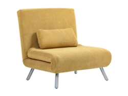 Sofá Cama, 1 Plaza, Respaldo Ajustable, 5 Posiciones, Amarillo Jaspeado, 80x75x83cm