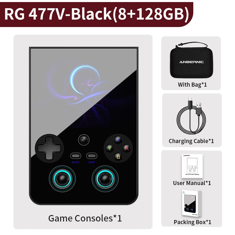 128g (juegos 4k)negro (8 128g)bolsarg477v Consola De Juegos 4.7" Reproductor Con Efectos Dsp Compatible Con Ia Salida 1080p-dp