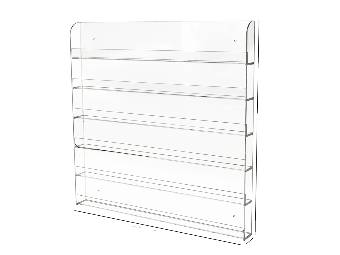 Estante para esmaltes de uñas de pared, gran capacidad de almacenamiento, transparente.